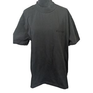 Fear of God ESSENTIALS T-Shirt - Black on Black Logo - Size S